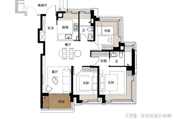 达宝优配 每日户型点评：南北8飘窗，106㎡户型能买么？